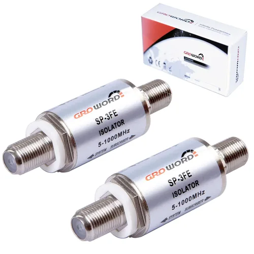 SP-3FE Aislador de bucle de tierra, 2 piezas de hum/zumbido/eliminador de ruido, transformador de aislamiento para aplicaciones de TV por cable y