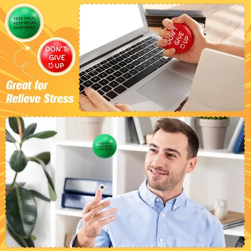 Miniatura 5 de HyDren 60 bolas motivacionales para el estrés de 1.97 pulgadas, bolas inspiradoras para aliviar el estrés, bolas de ejercicio de mano a granel