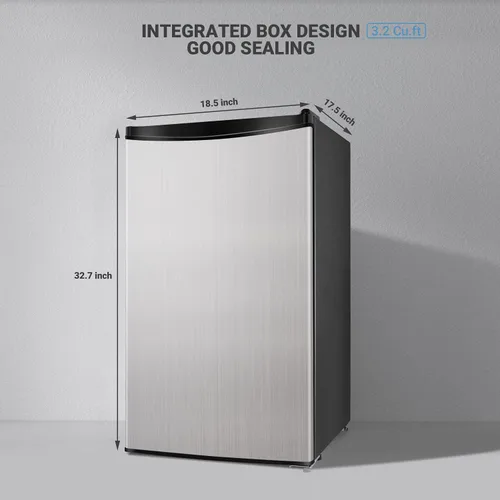 Miniatura 3 de DSF MVSFR321 - Mini refrigerador compacto de 3.2 pies cúbicos con congelador, una sola puerta, ahorro de energía, bajo ruido, bajo nivel de escarcha