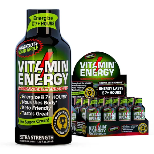 Miniatura 68 de Vitamin Energy Immune+ Extra Strength Energy Shot Army Orange 10 unidades, 260 mg de cafeína natural, vitaminas B, citicolina, té verde, apoyo