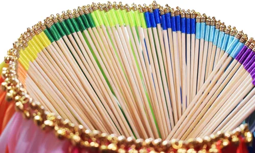 Miniatura 3 de Kingsnow 100 varitas de cinta multicolor con campana dorada, varitas de deseos de seda cromática, palo de hadas, cintas de ritmo, serpentinas