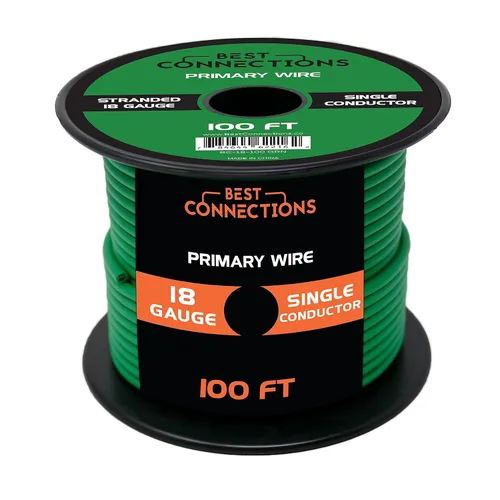 Miniatura 34 de BEST CONNECTIONS Cable primario automotriz – 100 pies (varias opciones de color) Ideal para remolques, altavoces y circuitos de iluminación Verde