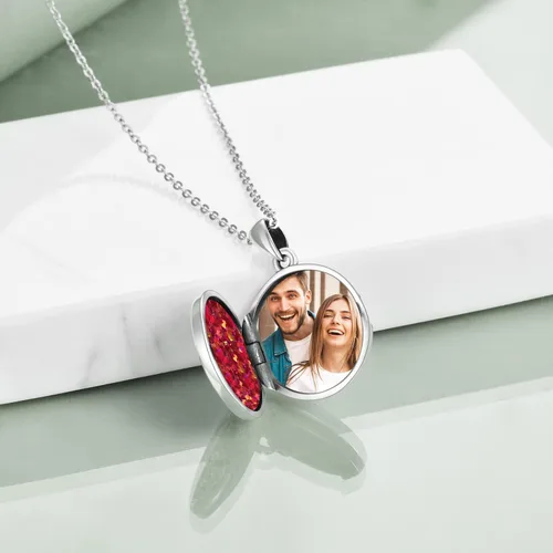 Miniatura 4 de ONEFINITY Collar con medallón de árbol de la vida, collar de plata de ley que sostiene fotos, colgante de medallón del árbol de la vida