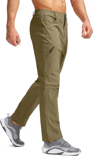 Miniatura 2 de Pudolla Men's Hiking Pants Waterproof Travel Cargo Pants with 7 Pockets Stretch for Golf Fishing Climbing