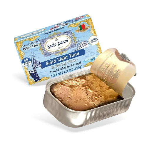 Miniatura 18 de Santo Amaro - Filetes artesanales de atún silvestre en aceite de oliva y orégano, atún capturado con caña y línea de Portugal, atún enlatado al