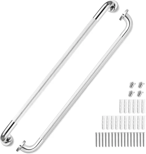 Miniatura 8 de Paquete de 2 barras de agarre para ancianos para pared de 16 pulgadas, aptas para tachuelas, barras de agarre antideslizantes moleteadas