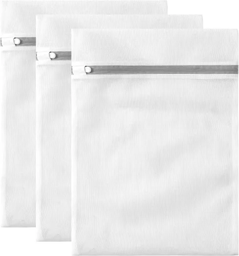 Miniatura 9 de Bolsas de malla para brasier (paquete de 9) por MDSXO, bolsas de lencería blanca para lavar prendas delicadas, ropa de bebé, calcetines
