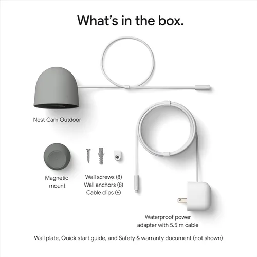 Miniatura 12 de Google Nest Cam Outdoor (cableada, 2.ª generación) - Cámara de seguridad con video 2K y Géminis, visión nocturna, audio bidireccional - Funciona
