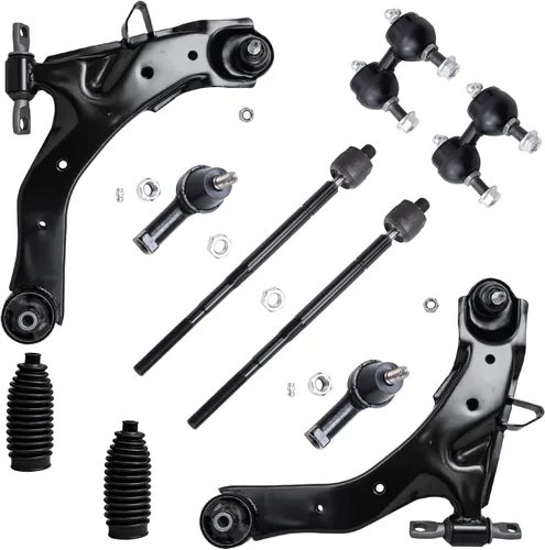 Miniatura 71 de Detroit Axle - Kit de suspensión frontal de 10 piezas para Jeep 2002-2004 Liberty, 2 brazos de control superiores con rótula 2 rótulas inferiores, 4