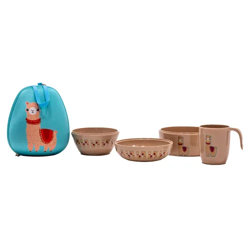 Miniatura 8 de Refresh-A-Baby Juego de alimentación ecológico de cáscara de arroz para niños, 4 piezas, incluye plato dividido, ventosa, cuchara, taza, sin BPA