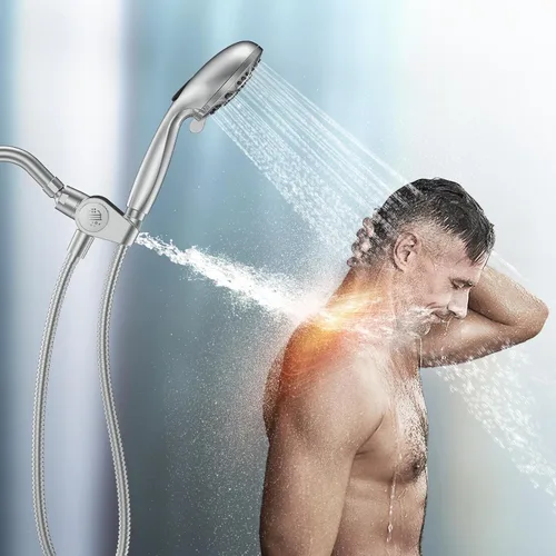 Miniatura 2 de MakeFit - Cabezal con filtro para ducha y cabezal de mano extraíble, sistema dual spa 2 en 1 con cabezal masajeador de alta presión, 10 modos, modo