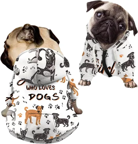 Miniatura 46 de Howilath Disfraz de Halloween de hueso de perro, sudadera con capucha de esqueleto para perro, ropa para mascotas, ropa con cremallera de calavera