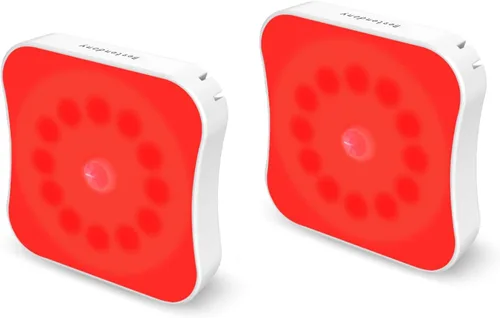 Miniatura 13 de Luces nocturnas rojas con sensor de movimiento, luces recargables con batería, luces rojas magnéticas para ayuda al sueño, baño, recámara, escalera