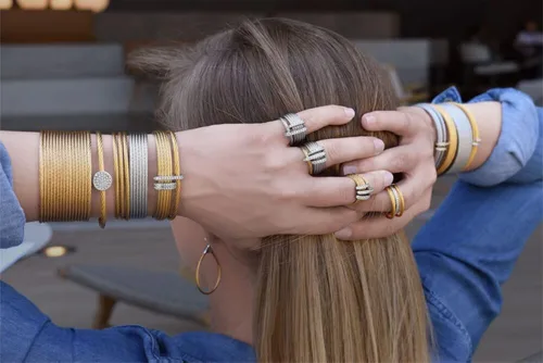 Miniatura 2 de Brazalete de cable Essentials de 16 filas, pulseras de acero inoxidable para mujer, brazaletes para mujer, pulseras para mujer