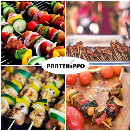 Miniatura 5 de Brochetas de bambú natural de 8 pulgadas, 0.157 in de grosor, paquete de 200 palitos para barbacoa para parrilla, frutas, fuente de chocolate