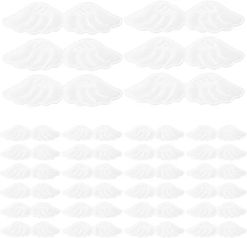 Kichvoe 30pcs White Angel Wing Embroidery Appliques DIY Clothes Accessories Sewing Patches for Garment Decoration and Repair