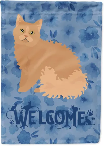 Miniatura 73 de Caroline's Treasures CK5047CHF Ojos Azules - Bandera de bienvenida con diseño de gato para casa de porche, grande, para colgar en la pared