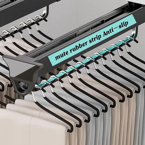 Miniatura 6 de Slide Out Pants Rack Closet Hanger Bar Pull Trousers Tie Belts Scarf Racks Top Mounted Wardrobe Clothes for Closet Retractable,Multi-Functional