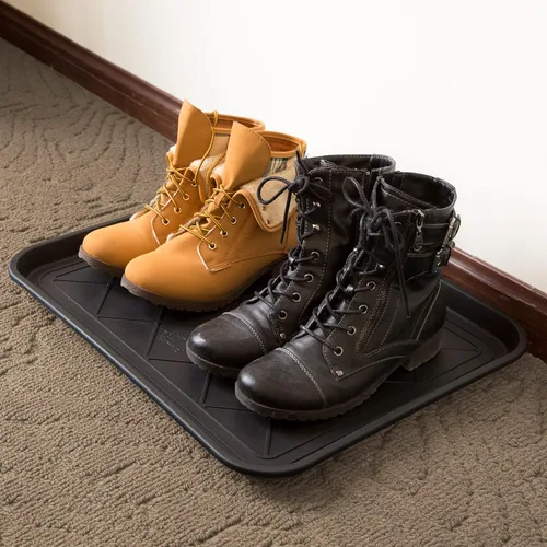 Miniatura 5 de Alfombrilla o bandeja para botas, de Stalwart, ecológica, 30 x 15 pulgadas, tamaño grande, negra, Negro