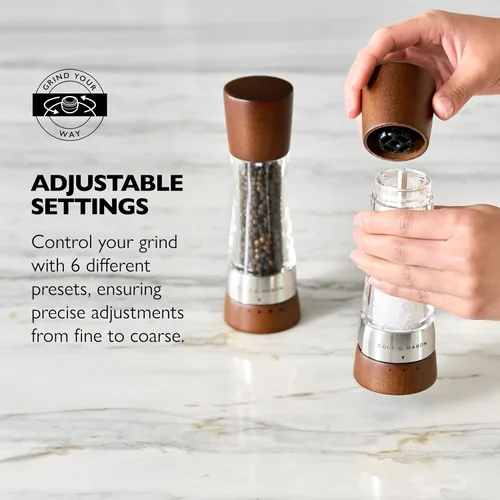 Miniatura 5 de Cole & Mason Derwent Molinillo de Pimienta - Molinillo de Pimienta Recargable con Mecanismos de Precisión Gourmet - Accesorios de Cocina para Madera
