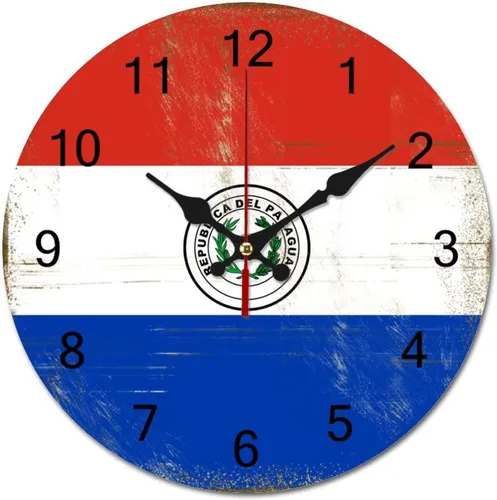 Miniatura 11 de Reloj de pared grande con diseño de bandera de San Vicente y la Granadina, funciona con pilas, reloj colgante silencioso de 9 pulgadas, decoración