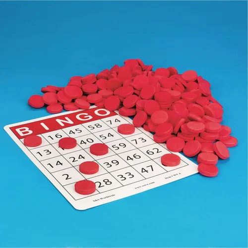 Miniatura 3 de Chips de bingo silenciosos, rojo (paquete de 250)