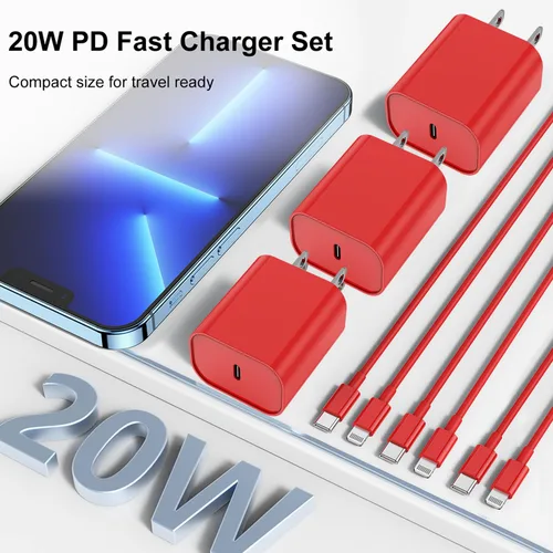 Miniatura 5 de Fashia Cargador rápido para iPhone, cable Lightning de carga rápida de 10 pies, para iPhone 14, 13, 12 Pro Max, carga rápida con bloque de cargador