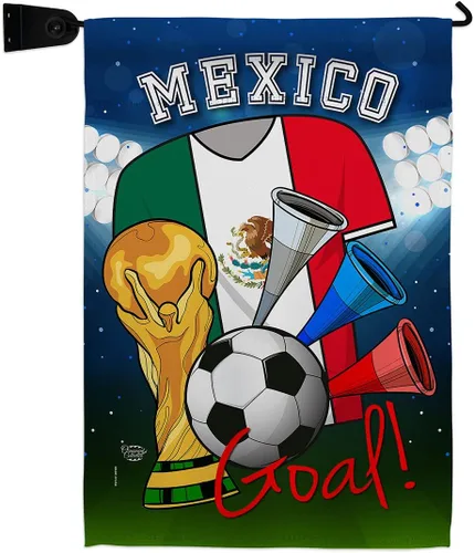 Juego de bandera de México de la Copa del Mundo de Fútbol de México para jardín, juego de portería, pelota de fútbol, entretenimiento, actividad