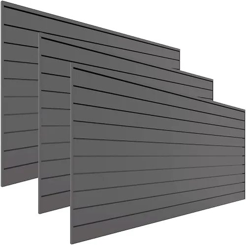 Proslat Paneles de PVC para almacenamiento de garaje, 3 paquetes de secciones de 8 x 4 pies (30 listones individuales que componen 96 pies Gris