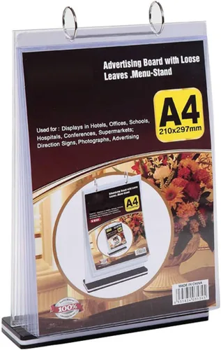 Miniatura 2 de KAFENDA A4 Multi-Página Flip Display Card Label Display Stand Desmontable Etiqueta Carpeta/Menú de Negocios Carpeta en forma de T Doble Cara 8.5 x