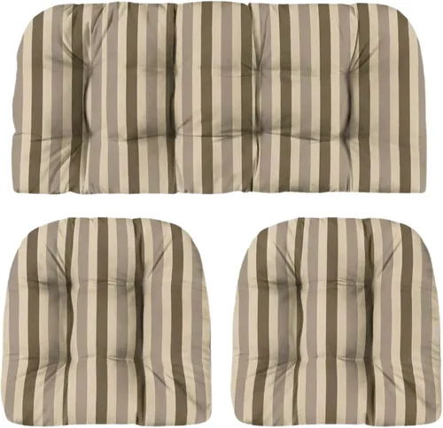 Miniatura 54 de RSH DECOR: Sunbrella 3-Piece Tufted Wicker Cushion Set 44" x 22" & 22" x 22" Outdoor Loveseat & U-Shaped Seat Cushions Crafted with