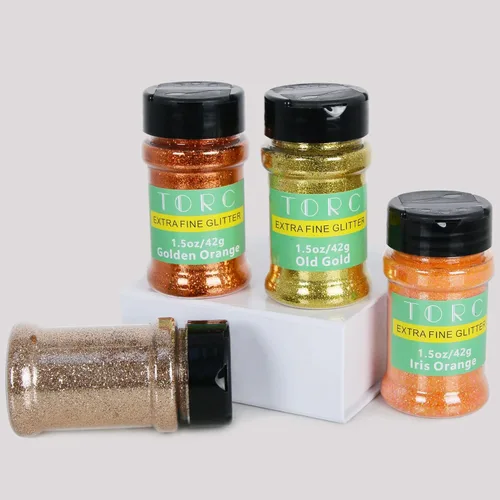 Miniatura 2 de TORC Juego de purpurina fina dorada de 6 onzas para adornos de Navidad, decoración de resina, manualidades, artes, slime, cosméticos oro+naranja