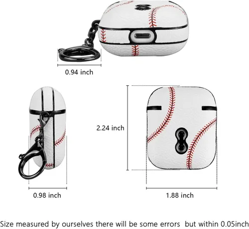 Miniatura 5 de Funda para Airpods Pro, diseño de béisbol, a prueba de golpes, para auriculares, Airpods Pro, con llavero frontal LED visible