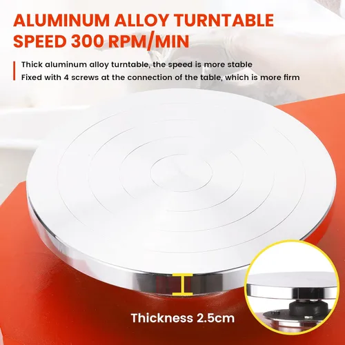 Miniatura 3 de Huanyu Máquina de cerámica Máquina de cerámica Rueda de cerámica 250W 30CM Máquina formadora de cerámica con pedal y lavabo desmontable