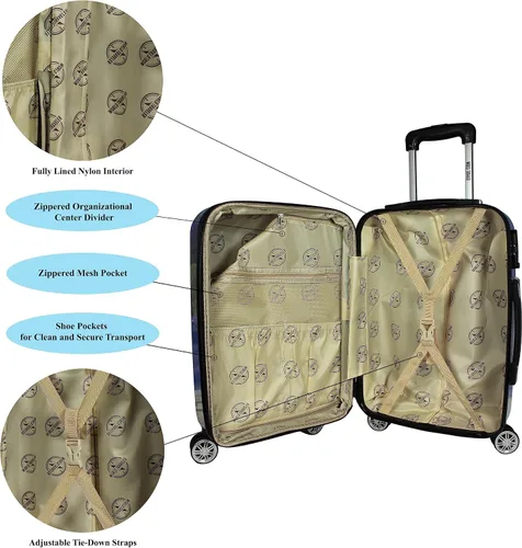 Miniatura 7 de World Traveler Palm Tree Hardside - Juego de equipaje giratorio de 2 piezas, tamaño único, Palm Tree, Juego de equipaje giratorio de mano de 2