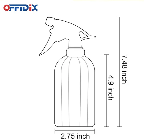Miniatura 2 de OFFIDIX Regadera de vidrio, botellas de spray manuales, botella de spray de 13.5oz/0.4L con boquilla ajustable para jardinería interior y exterior