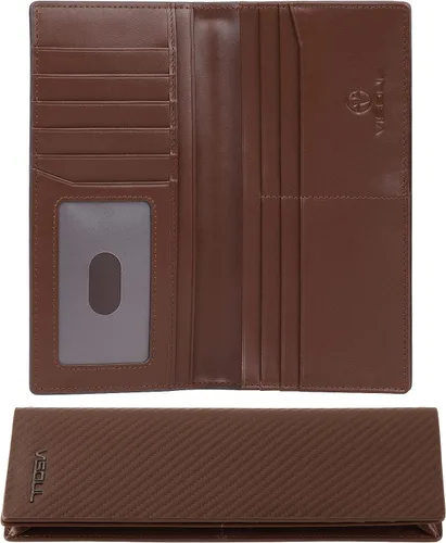 Miniatura 3 de Billeteras de cuero para hombre con 3 compartimentos para efectivo 12 ranuras para tarjetas de crédito