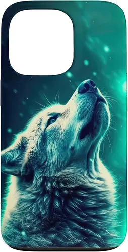 Miniatura 10 de Howling Wolf in Night Green Northern Lights Wolves Dog Lover Case for iPhone 16