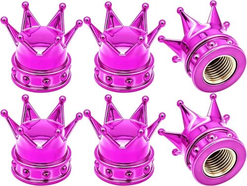 Miniatura 40 de 4 tapas de vástago de válvula de neumático con calavera, tapas universales de válvula de neumático de aleación de aluminio con anillo de goma O