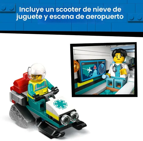 Miniatura 5 de LEGO City Juguete de construcción de avión de ambulancia aérea de emergencia para niños - Juego de simulación modelo de avión de rescate para niños