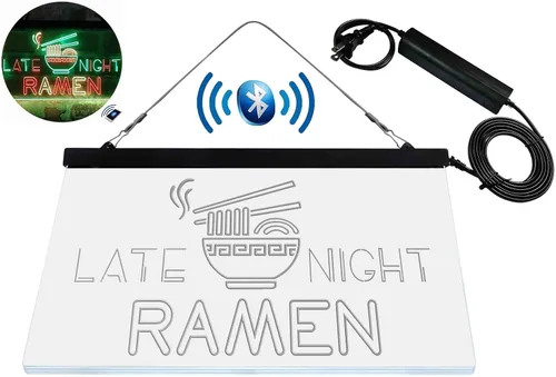 Miniatura 8 de ADVPRO Late Night Ramen Shop Tri-color Led Neon Sign Green & Red & Yellow 13 x 8.7 Inches st9s32-i3305-gry
