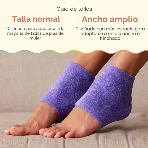 Miniatura 7 de ZenToes Calcetines de talón hidratante, 2 pares de calcetines de spa con forro de gel para curar y tratar talones secos y agrietados mientras Lila