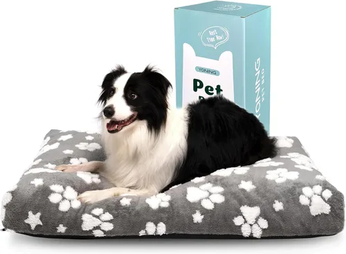 Camas para perros grandes, bonita cama gruesa para perrera, cama mullida para mascotas con funda extraíble lavable y parte inferior antideslizante,