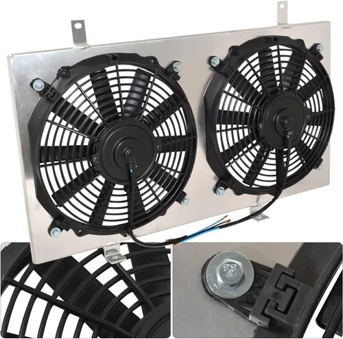 AJP Distributors Manual MT Alto Rendimiento Aluminio Radiador Ventilador de Enfriamiento Kit Compatible/Reemplazo Para Skyline R32 GTR RB20 RB25