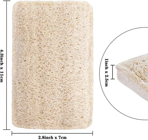 Miniatura 3 de Esponjas para platos de lufa para cocina, esponjas naturales orgánicas para platos, ecológicas no rayadas, biodegradables para limpieza, 6