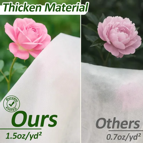Miniatura 2 de Gardzen Cubiertas para plantas de 1.5 onzas, protección contra la congelación, cubiertas flotantes reutilizables de 10 x 10 pies, mantas más gruesas