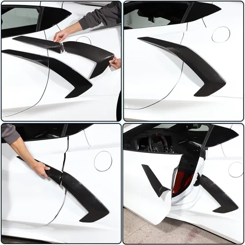 Miniatura 4 de Sekhyna Marco de ajuste de salida de aire para guardabarros lateral de carrocería de automóvil compatible con Chevrolet Corvette C8 Stingray