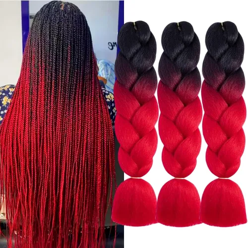 Miniatura 33 de Beige (613#) 6 paquetes de cabello trenzado de 24 pulgadas, de fibra sintética, sin picazón, extensiones de cabello para trenzar jumbo, textura