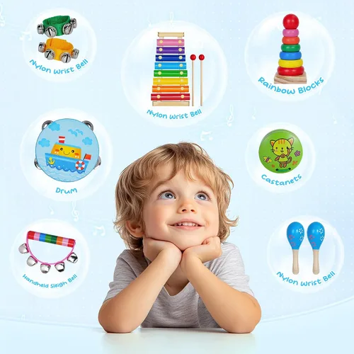 Miniatura 5 de Childom - Instrumentos musicales para niños pequeños, juguetes musicales para bebés, regalos educativos para niños en edad preescolar, regalos