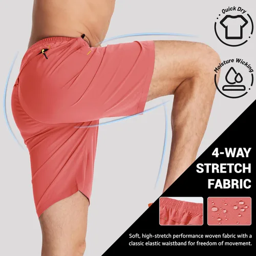Miniatura 82 de TACVASEN Pantalones cortos deportivos para correr para hombre, 9 pulgadas, de secado rápido, pantalones cortos ligeros de verano, 3 bolsillos